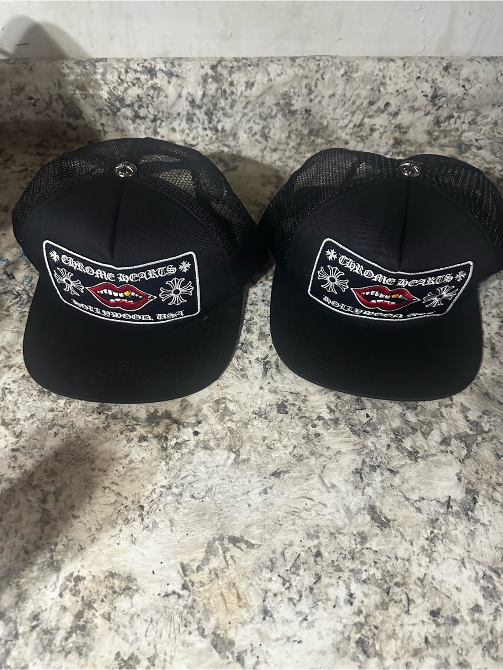 Chrome hear Black Trucker Hat